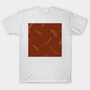 Cream Branches on Red T-Shirt